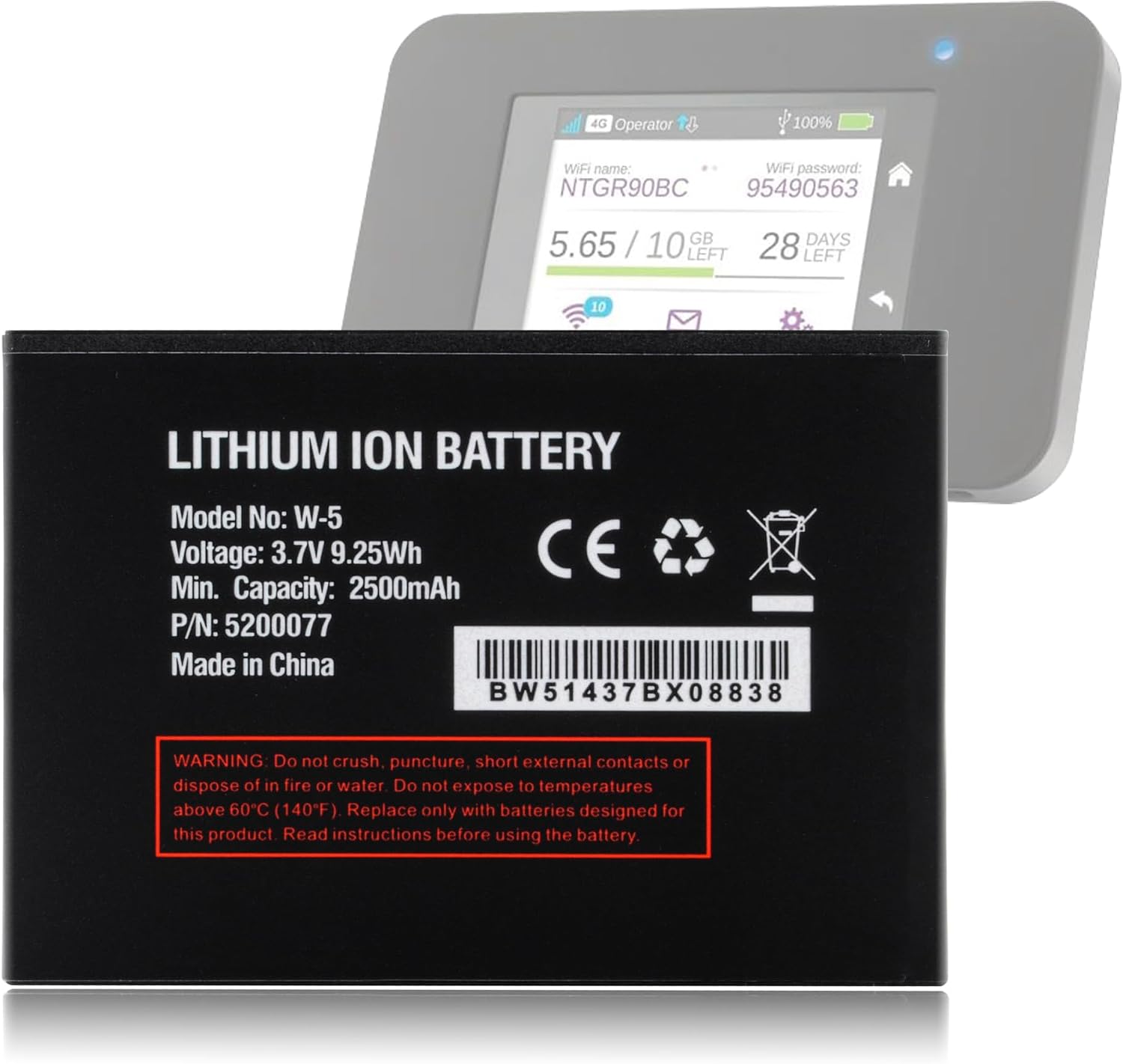 Amazon.com: TZRONG W-5 Battery Replacement for NetGear AT&T Unite ...
