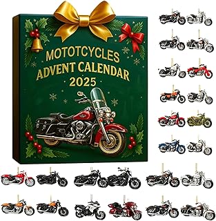 Calendrier de l'Avent 2025,24 Days 2D Acrylic Ornaments with Countdown, Automobile Moto l'Avents Calendriers 2025 For Tree Window Wall Door Cars View Mirror Decors
