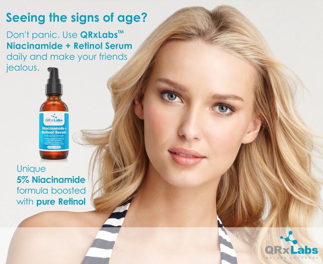 5% Niacinamide (Vitamin B3) + Retinol Serum (Large 60 ml Bottle), Ultimate Anti-Aging Wrinkle Reducing Treatment - Image 4