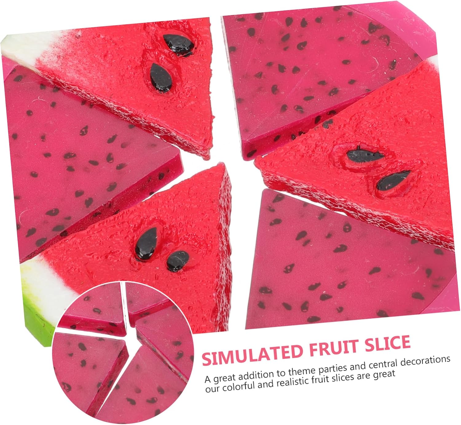 Cabilock Artificial Fruit Decorations Watermelon Pitaya Slice Props Realistic Fake Fruit for Kitchen Decorative Adornments
