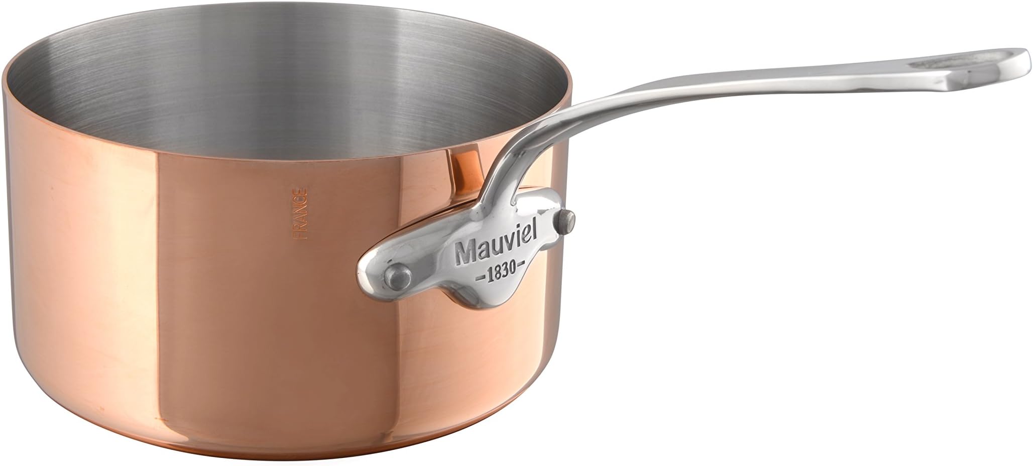 Mauviel M'Heritage 150 S 1.5mm Polished Copper & Stainless Steel Sauce Pan, And Cast Stainless Steel Handle, 0.9-qt, Made In France