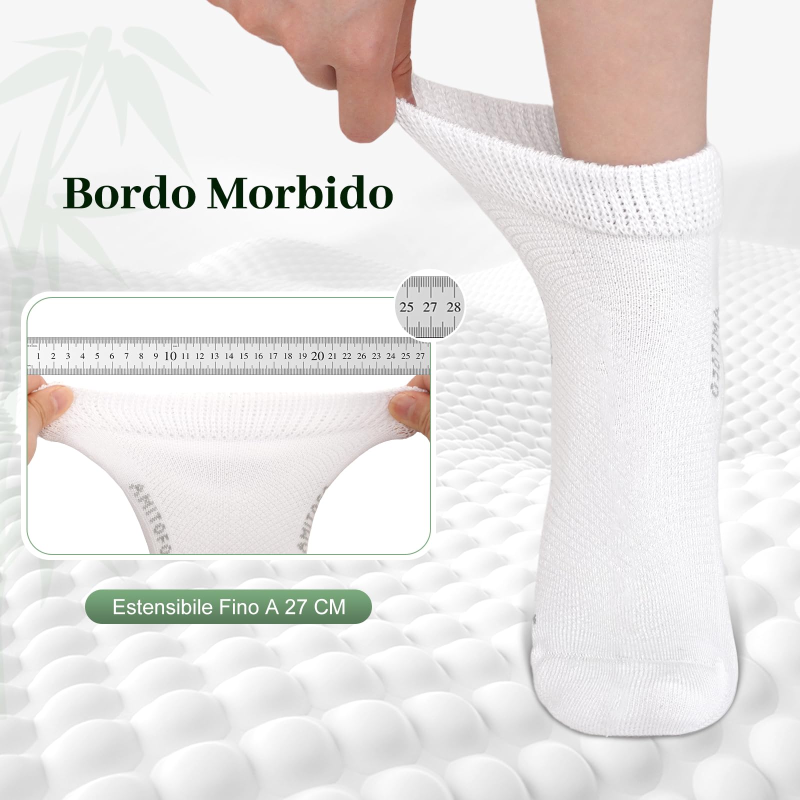 LOFIR Calzini Diabetici da Donna Corti: Calze Senza Elastico e Senza Cuciture Estive Sanitarie in Bambù con Suola in Spugna per Caviglie e Piedi Gonfi Anziani e Gravidanza 6 Paia