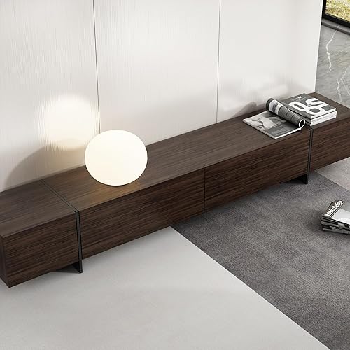 Miniatura 5 de AIEGLE Soporte de TV de 95.1 pulgadas de ancho con 4 cajones abatibles, moderno centro de entretenimiento con almacenamiento, consola multimedia,