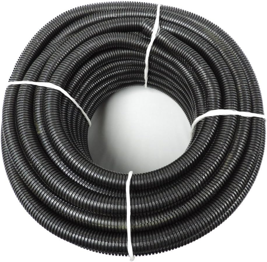 1.5" x 100' Flexible Polyethylene Split Tubing - Black Corrugated Wire Loom