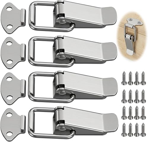 4pcs Loquet à Bascule en Acier Inoxydable pour Porte Intérieure 