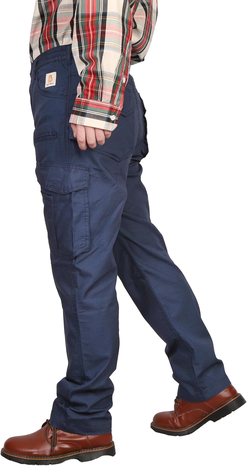 BOCOMAL FR Pants Cargo Pockets Lightweight 100% C Rip Stop Water Repellent Finish Flame Resistant Jeans Regular Fit - Image 8