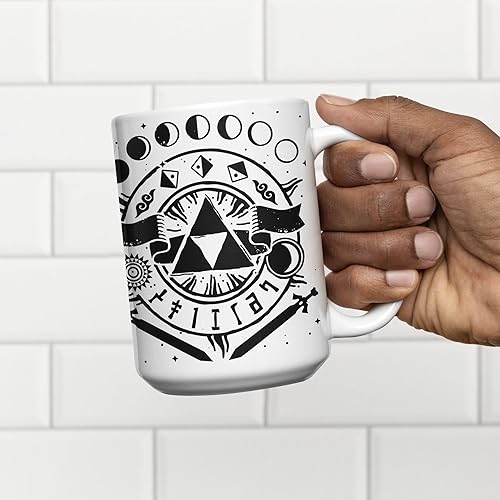 Vista 5 de LookHUMAN Legend of Zelda - Taza de café Hyrule, tazas de café únicas para los amantes de las leyendas de Zelda, tazas de café de cerámica