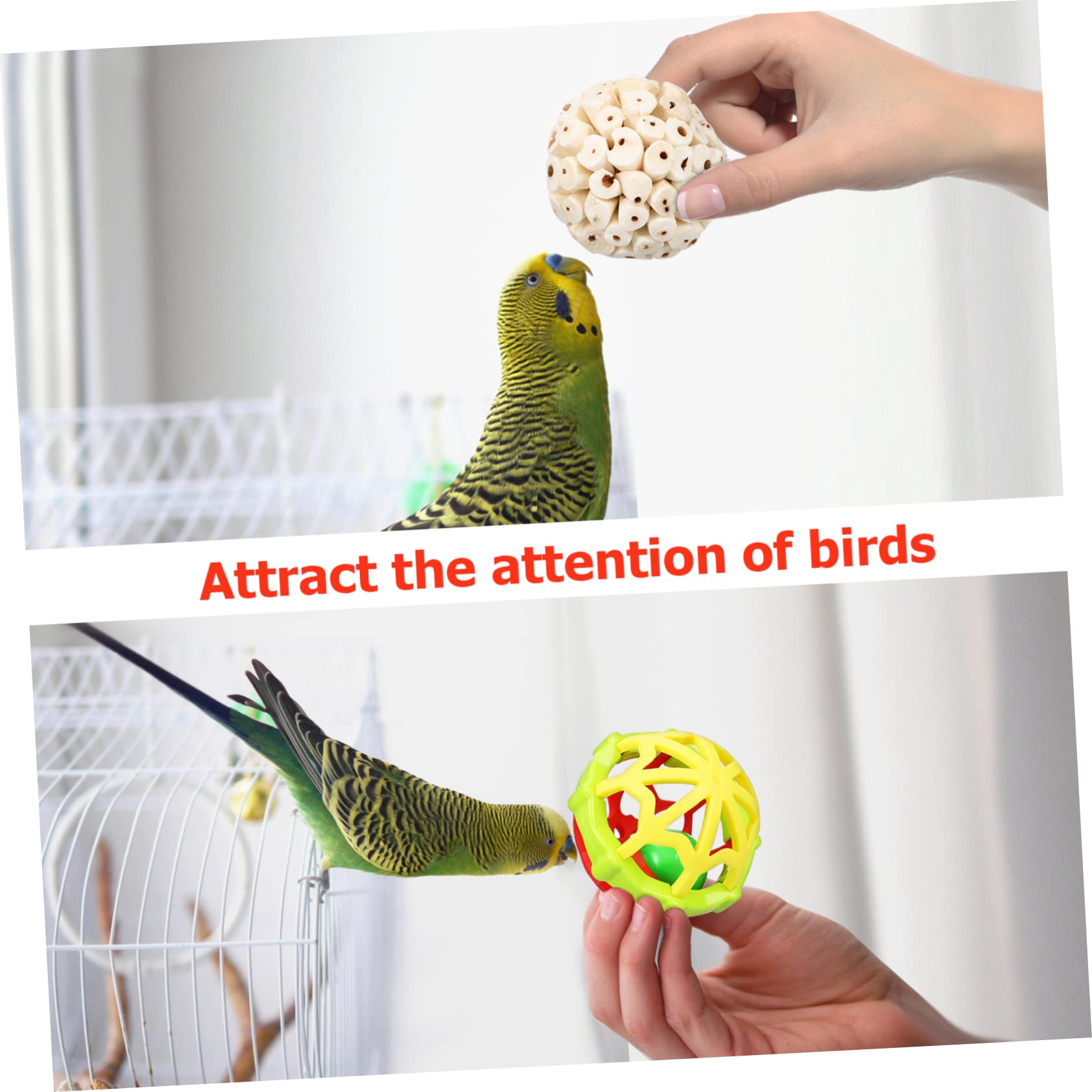 Sosoport 15 Piezas Pelota de Juguete de Aves Juguetes de forrajeo Loro Juguetes jueguetes Accesorio de Jaula para pájaros Jaula de pájaros de Pelota de pájaro Bolas de Aves