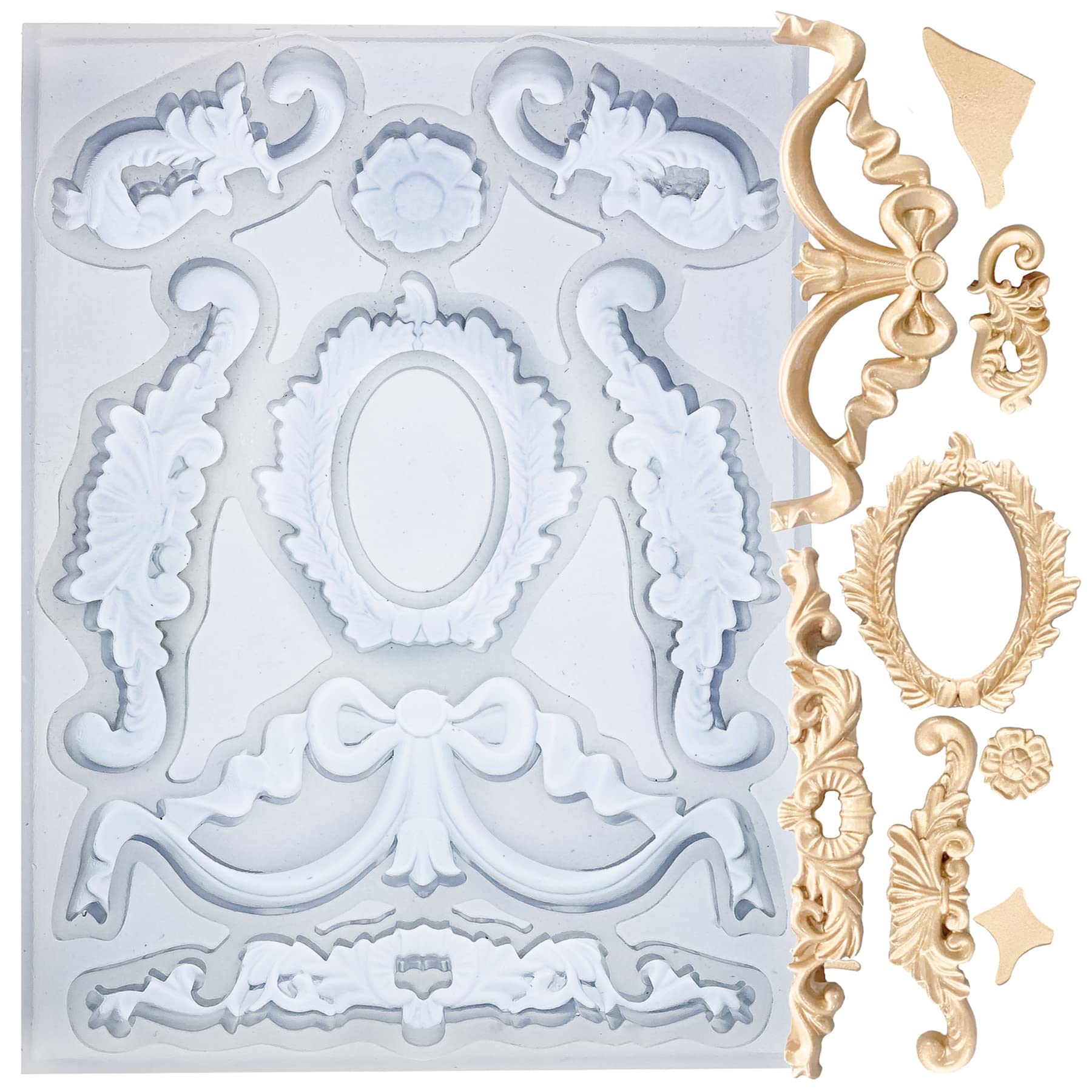 Art Mould for Polyclay Air Dry Clay Plaster, Wreath and Frame — image 1