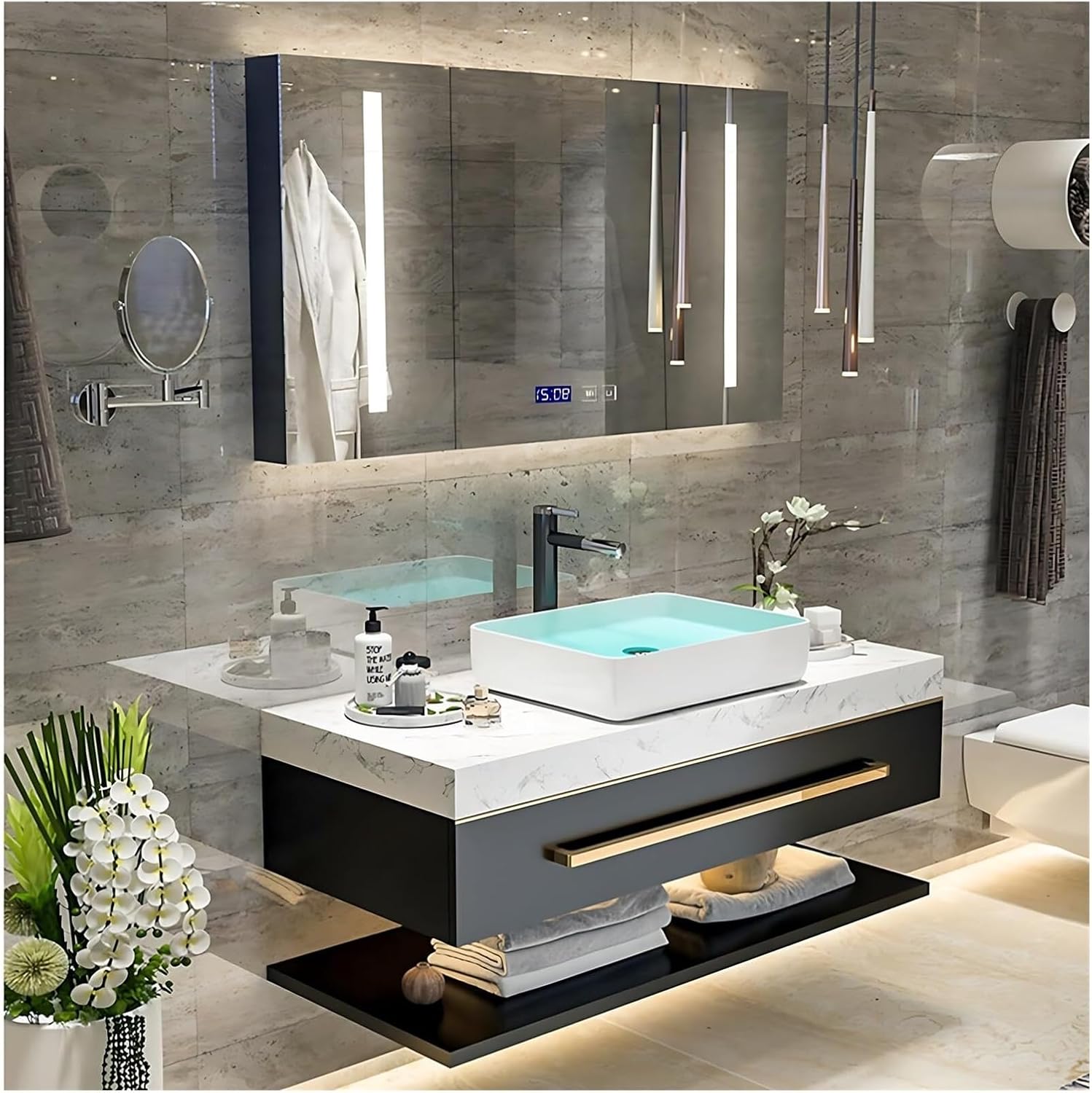 PaaWings Bathroom Vanity with Sink, Wall Mount Bathroom