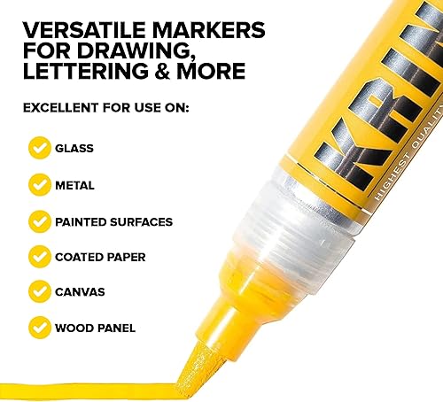 Miniatura 4 de Krink K-75 - Rotulador de pintura amarilla  Rotulador vibrante y opaco para cualquier superficie  Marcadores de graffiti permanentes  Marcadores de