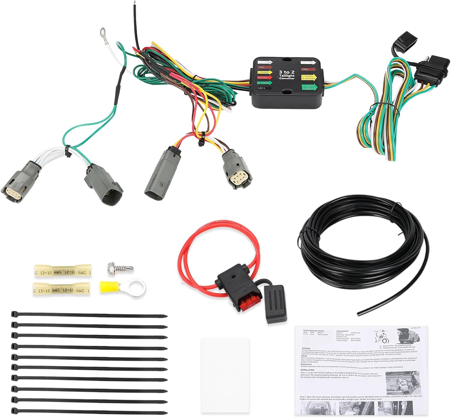 WATERWICH 4-Pin Trailer Wiring Harness Compatible with Ford Bronco Sport 2021-2025 Replacement for 56462 Trailer Hitch Wiring Harness for Trailer Lights Connect