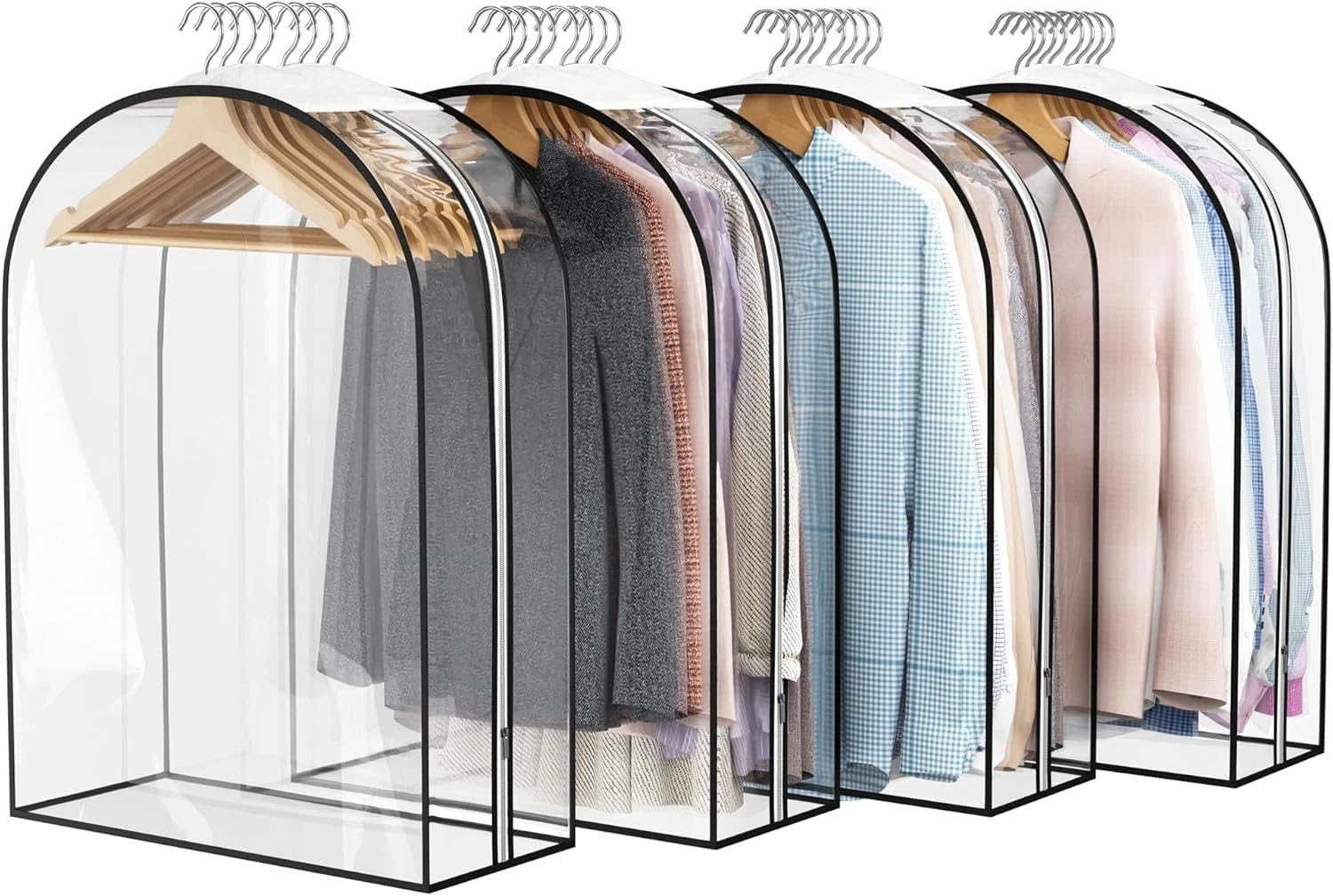 for Clear Garment Bag for Hanging Clothes 10 Gusseted 32 Suit Bags for Open Cl