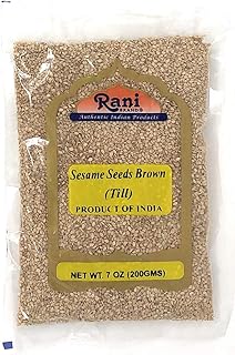Rani Sesame Seeds Whole Brown, Raw (Till) 7oz (200gm) ~ All Natural | Gluten Friendly | NON-GMO | Vegan | Indian Origin