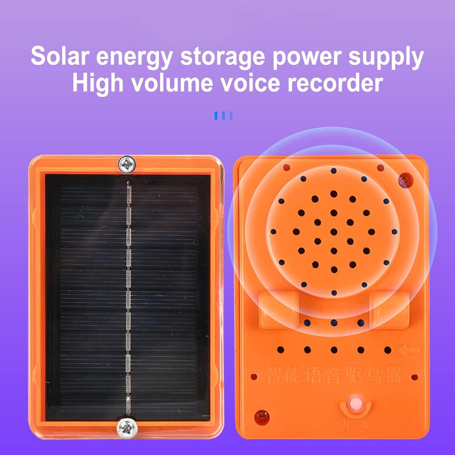 Sanpyl Bird Reflective Deterrent, Solar Sound Light Bird Deterrent for Outside, Keep Birds Away from Farm, 360° Rotating Bird Deterrent Devices for Orchard Field Power Grid Airport