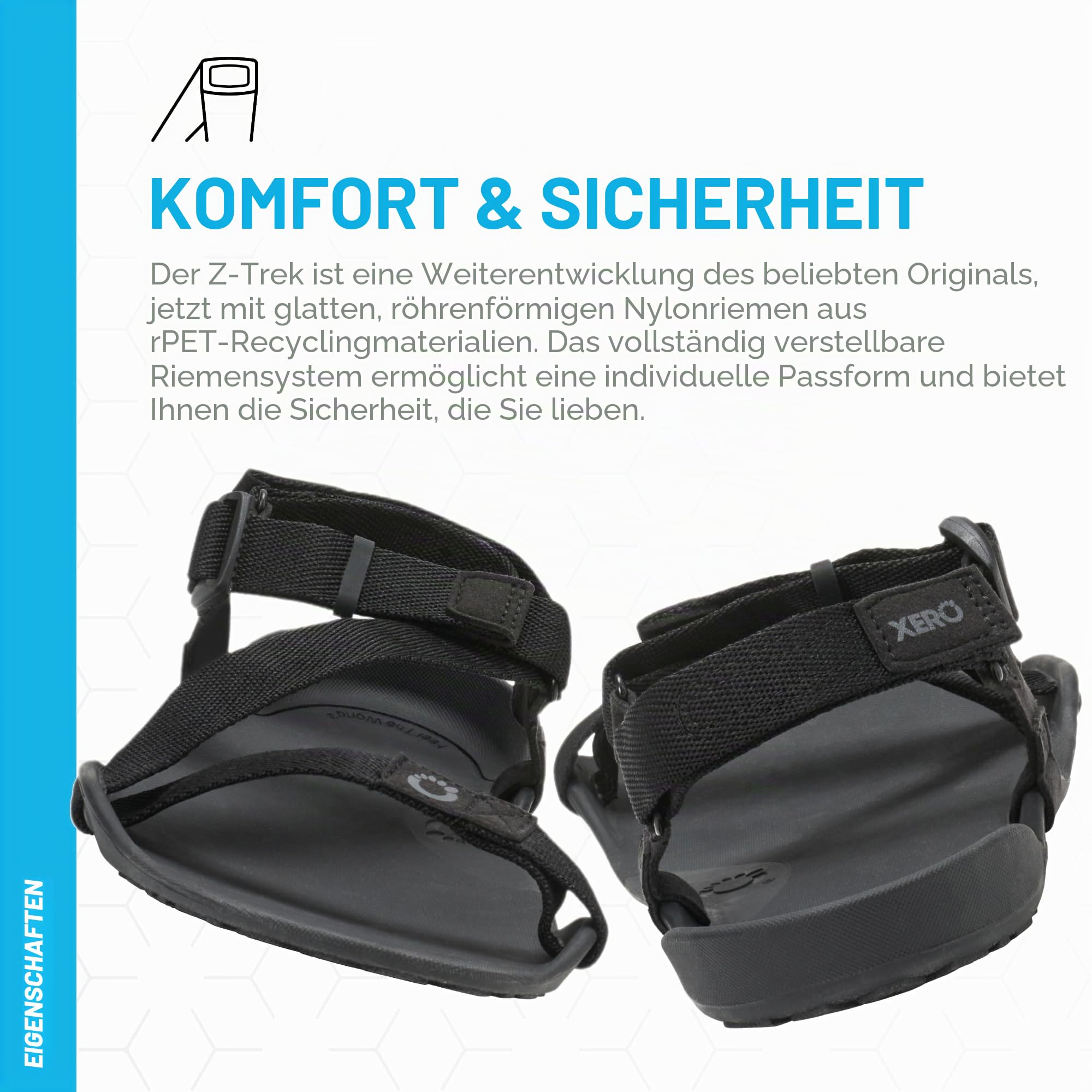 Xero Shoes Herren Z-Trek Sandalen | Null Spreizung, breite Zehenbox, leichte und verpackbare Sportsandalen für Herren |