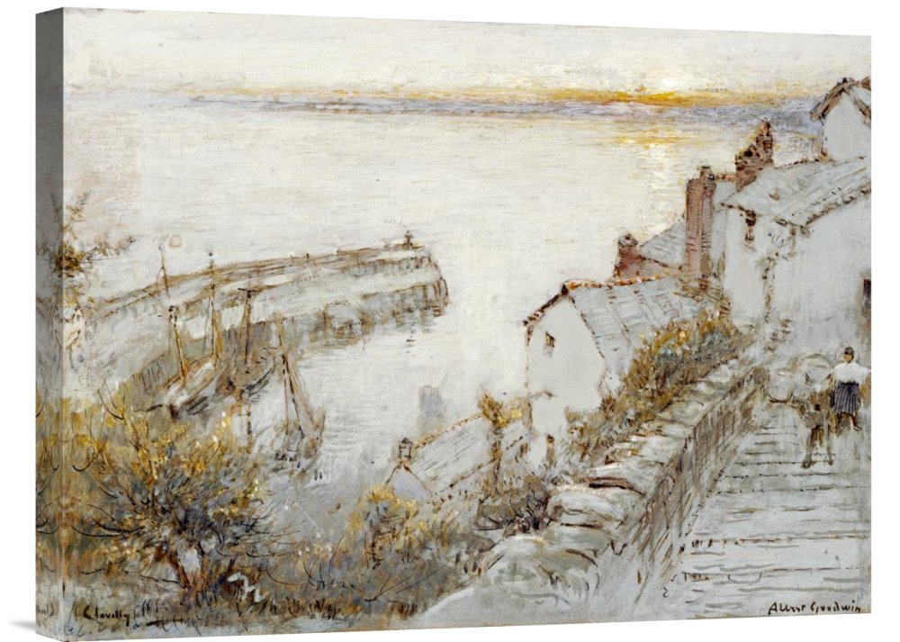 Global Gallery Budget Albert Goodwin Clovelly Gallery Wrap Giclee on Canvas Print Wall Art
