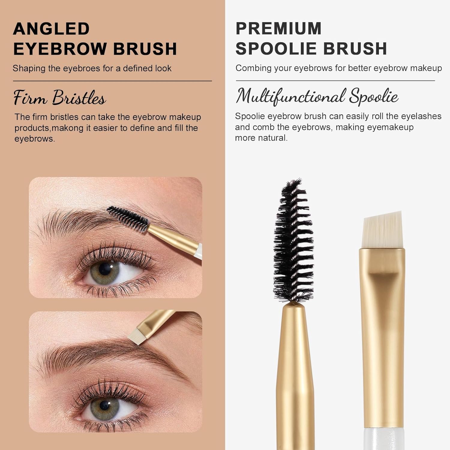 Ducare Double Ended Eyebrow Brush & Spoolie - Professional Angled Eye Brow Brush, Precision Application Blend Eye Brow Powders, Waxes & Gels, Vegan image 2 of 8 B0DQBVVLPM