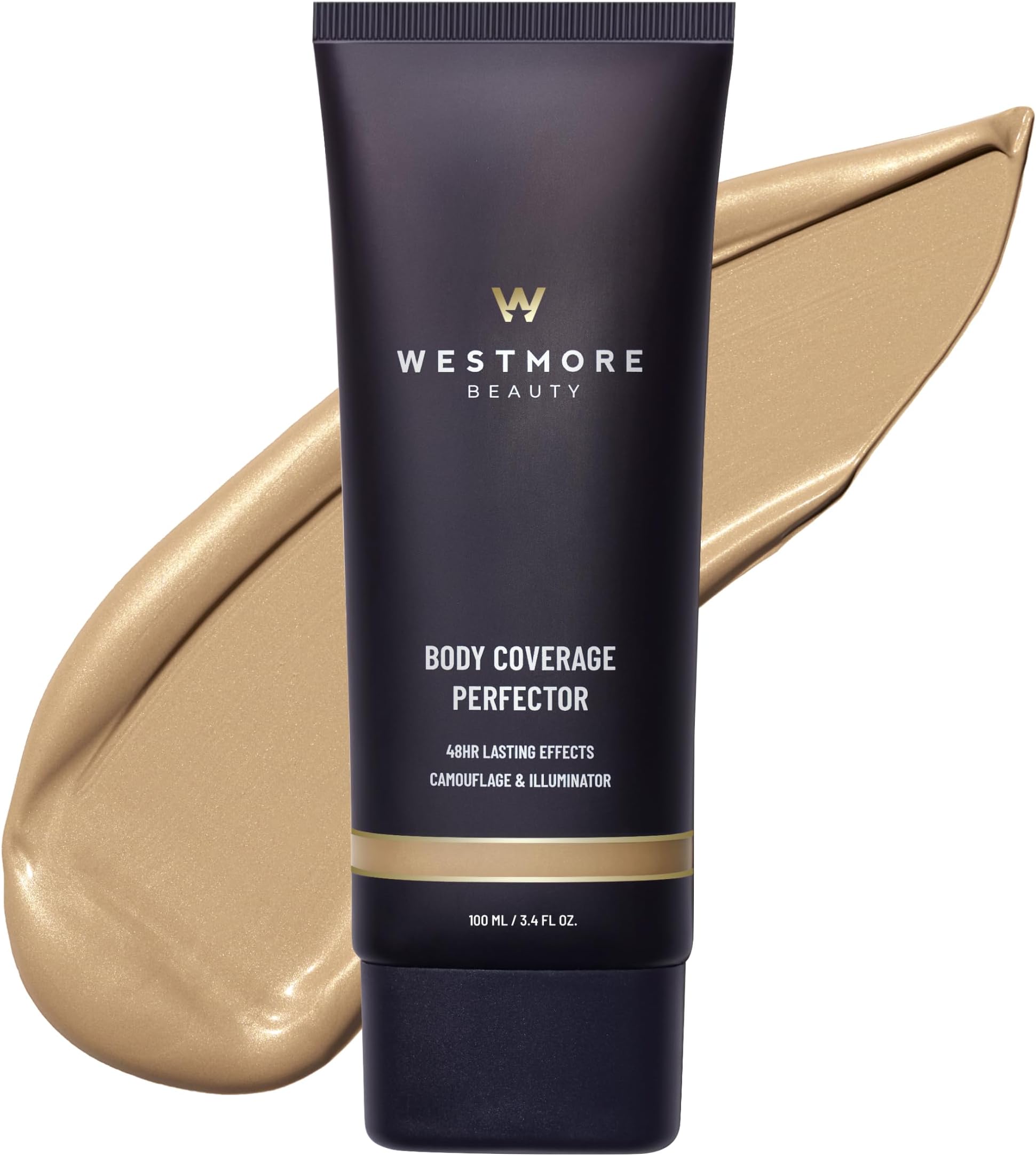 Westmore Beauty Body Coverage Perfector 3.5 Oz (Warm Radiance) - Leg Makeup, Body Makeup, Tattoo Cover Up Makeup Waterproof And Sweat Proof