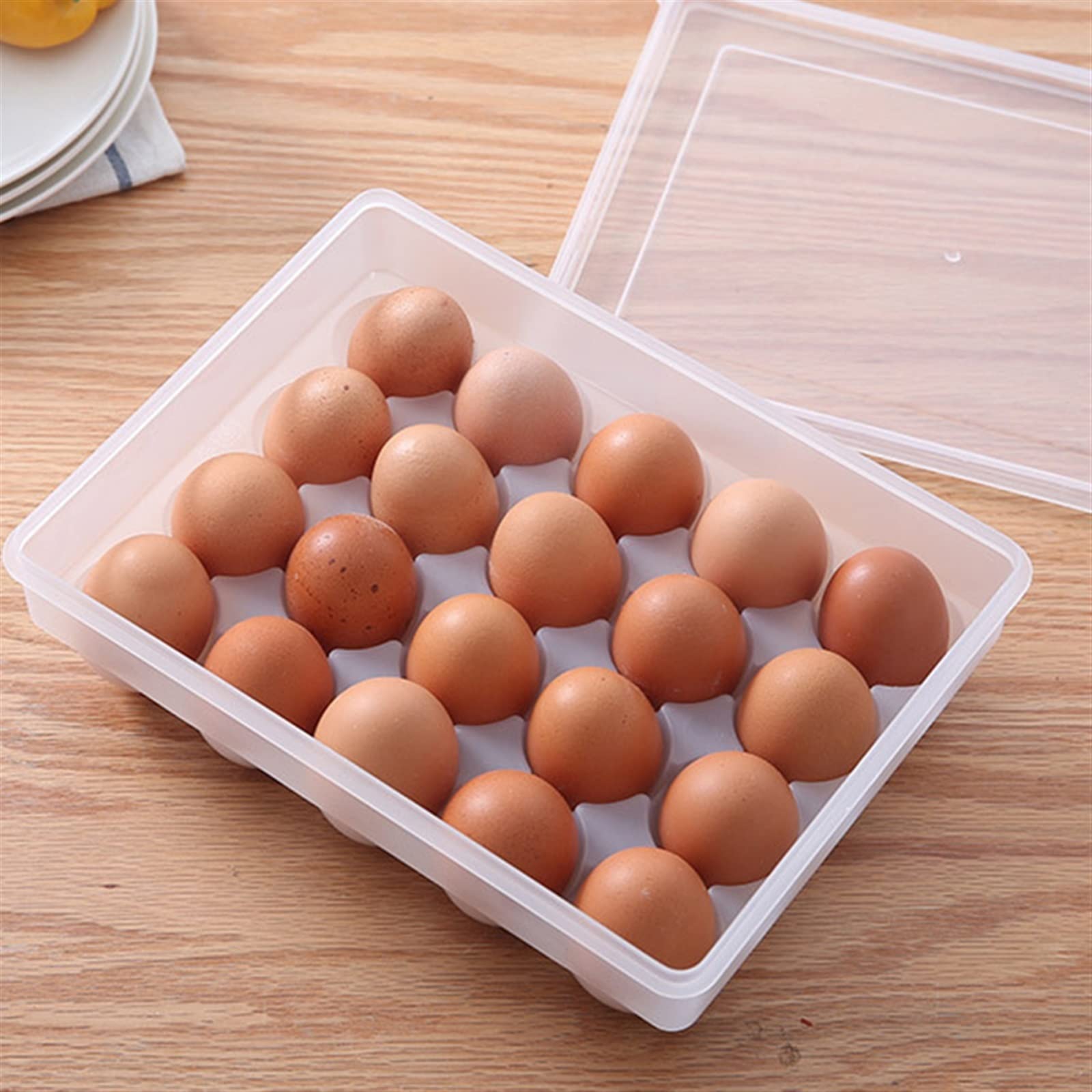 Cubo de Huevos para Nevera, Soporte de plástico para Nevera, Bandeja para congelador, Caja contenedora de Almacenamiento, Organizador de Huevos de Cocina (25,5)
