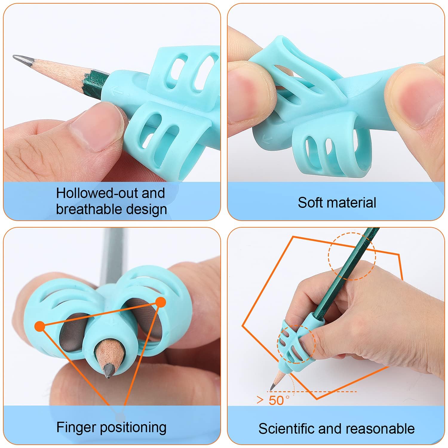 FYHJNC 6 Pack Pencil Grips for Kids Handwriting, Ergonomic Writing Tool for Toddlers Preschoolers, Children - Image 3