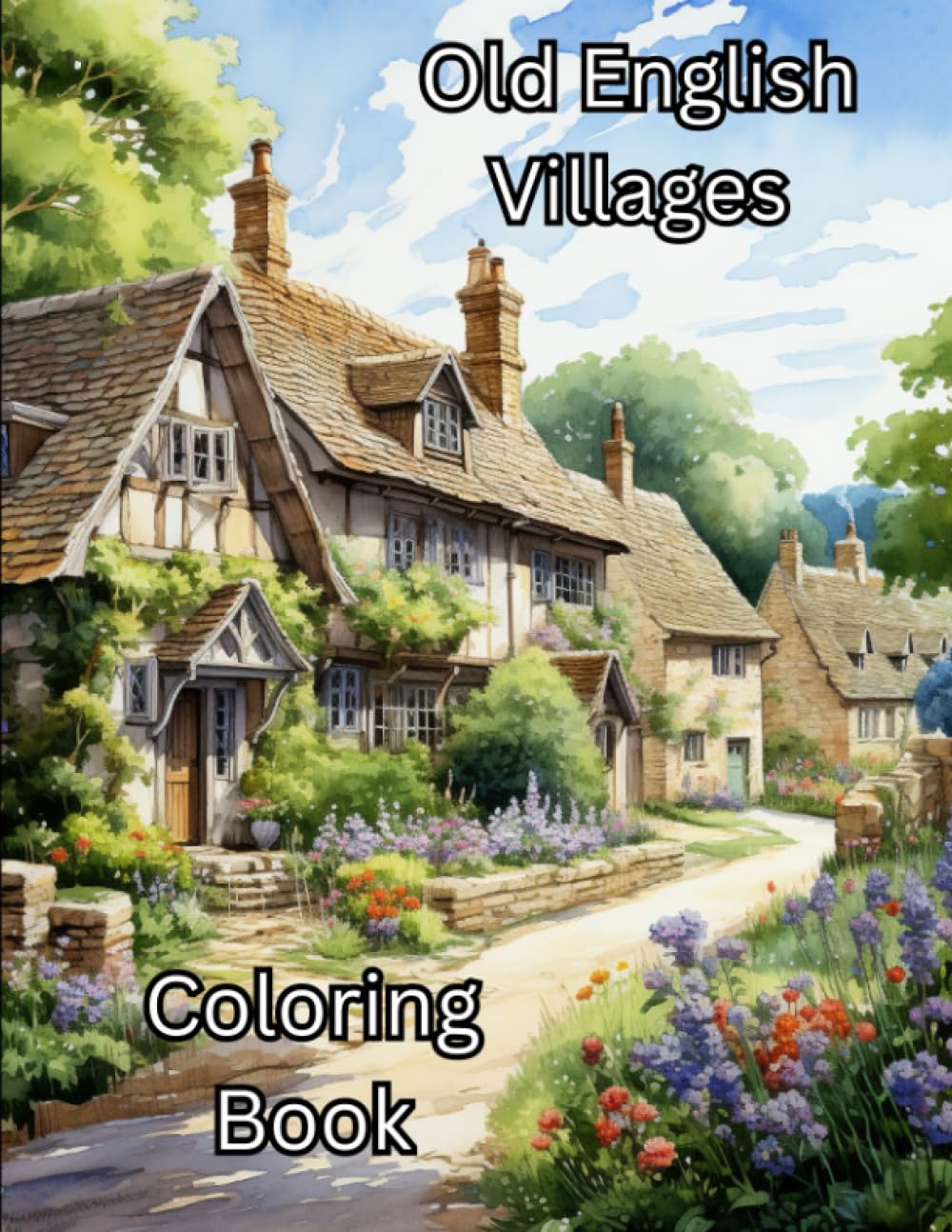 Old English Villages Coloring Book: Adult Coloring Book Featuring Rural England Countryside Churches and Villages