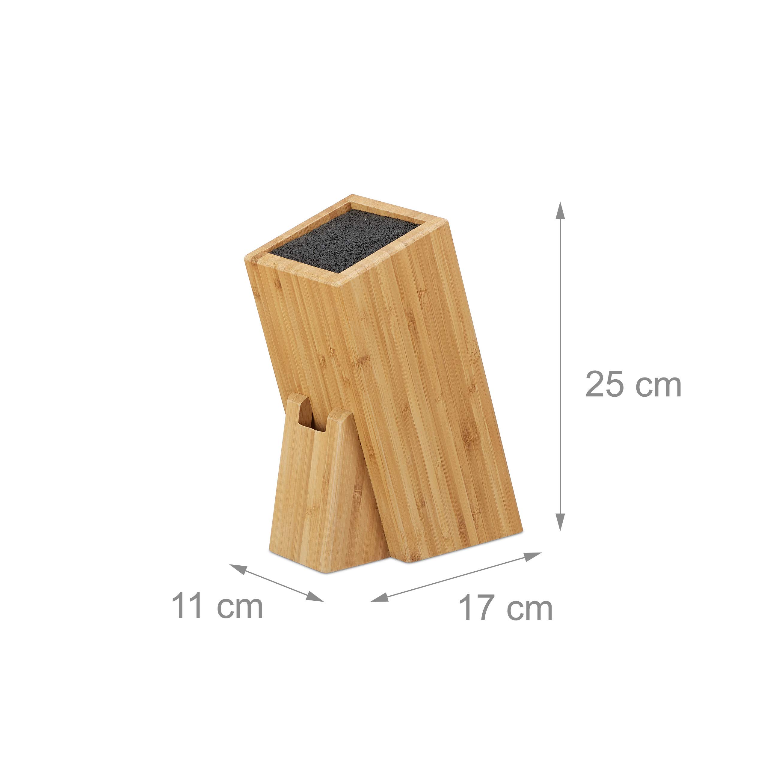 Relaxdays Portacoltelli In Bambù Con Setole - Per 6 Coltelli - Design Moderno E Igienico - Foto 6