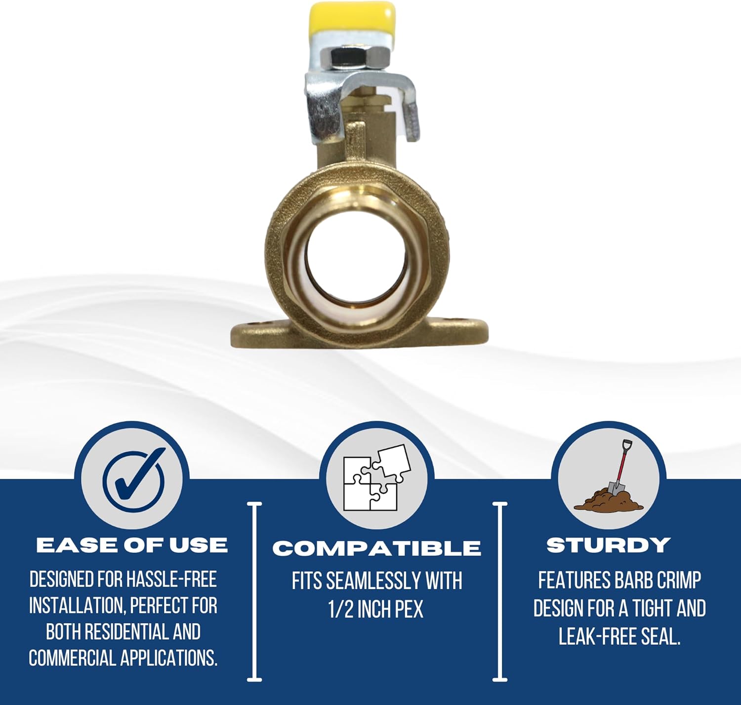 XFITTING Barb Crimp Pex 1 Inch Ball Valve With Drop Ear, 24-3-5=4XX, 4 Pieces