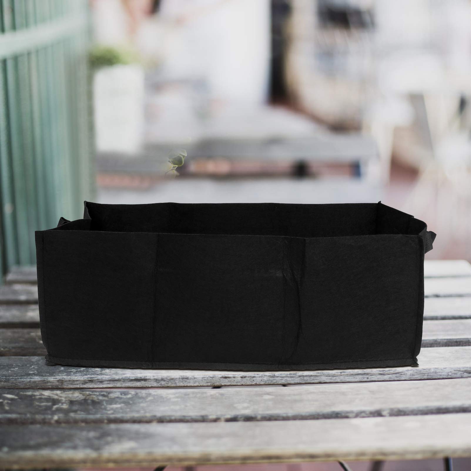 6 Stück Quadratische Pflanzsäcke Vliesstoff Große Gartenanbau Taschen Schwarz für Gemüse und Blumen für Balkon und Garten Atmungsaktiv und Wiederverwendbar