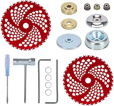 2 Pack 9" x36 Teeth Carbide Tipped Weed Eater Blade Fathers Day Gift,Weed Wacker Blade with Adapter Kit,Brush Cutter Blade for Weedeater,Brush Cutter,Weed Trimmer,Weedwacker-Trim Trees,Vines,Bushes
