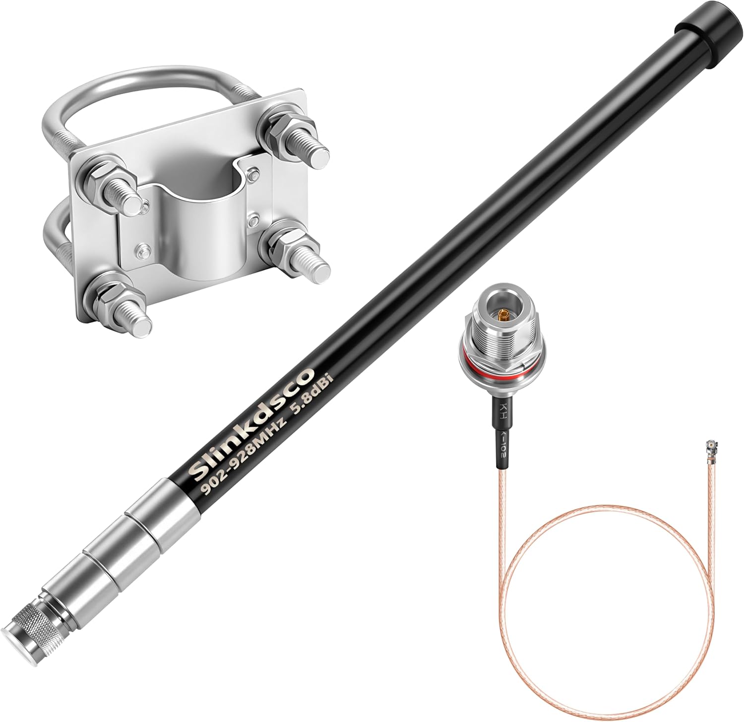 Waterproof 5.8dBi Meshtastic Lora 915MHz Node/Repeaters/Module Devices Fiberglass Antenna with N Male Connector & IPEX/u.fl Adapter Cable, Slinkdsco