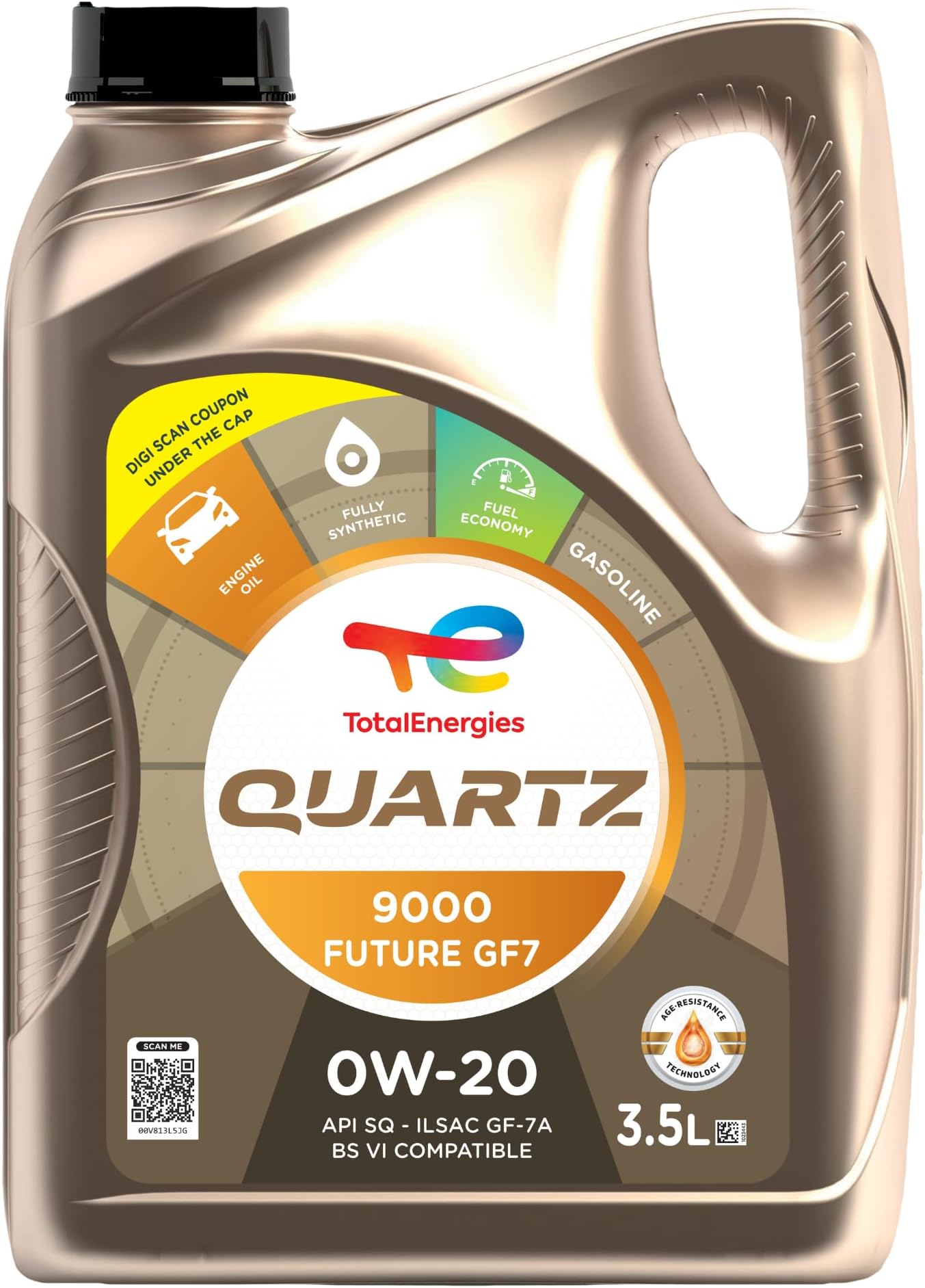 TotalEnergies - 0W20 Engine Oil - Quartz 9000 Future GF7 -API SP - Fuel Economy Formula - Fully Synthetic Engine oil for Cars - 3.5L