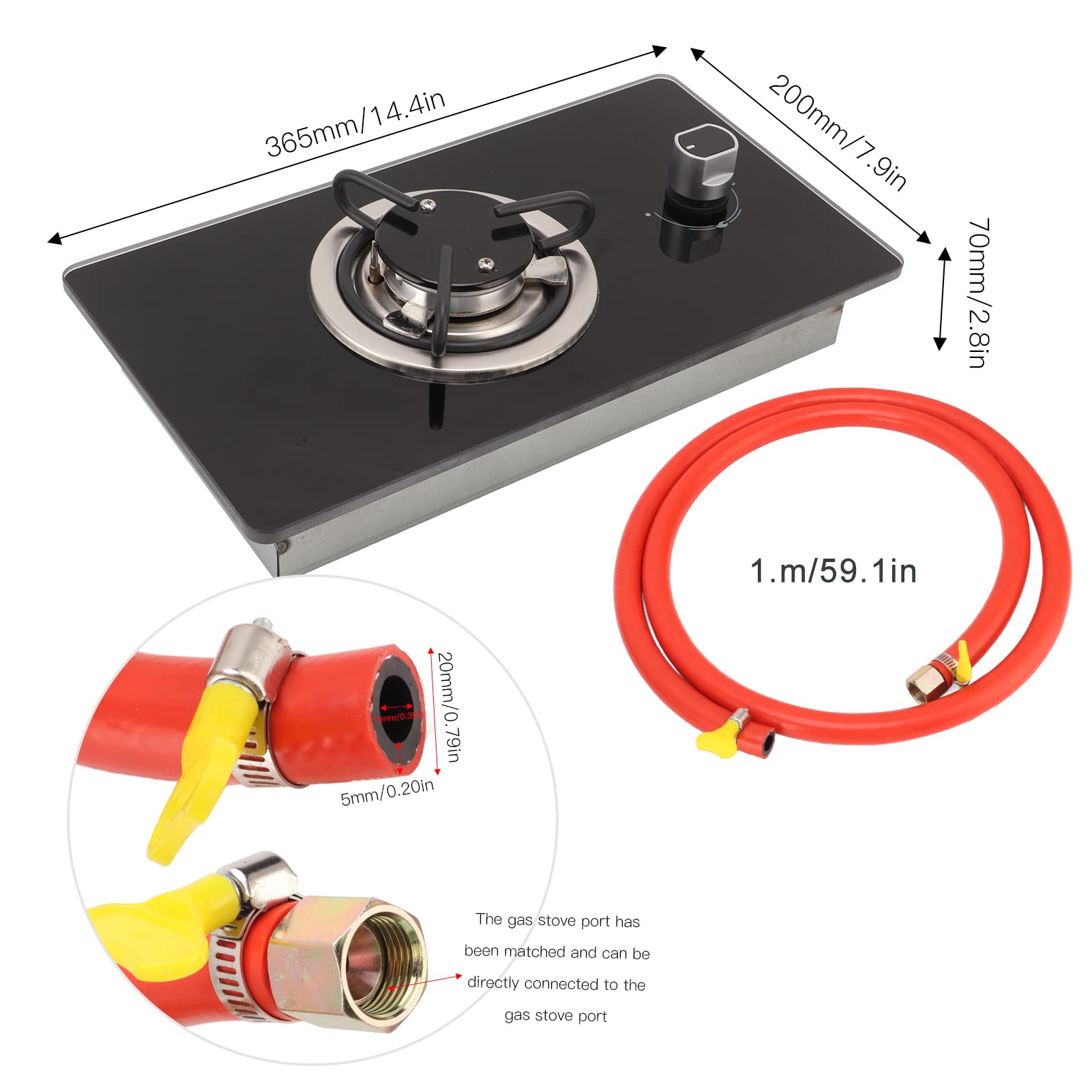 Cuisinière à gaz, 2 feux, plaque de cuisson encastrable, pour camping
