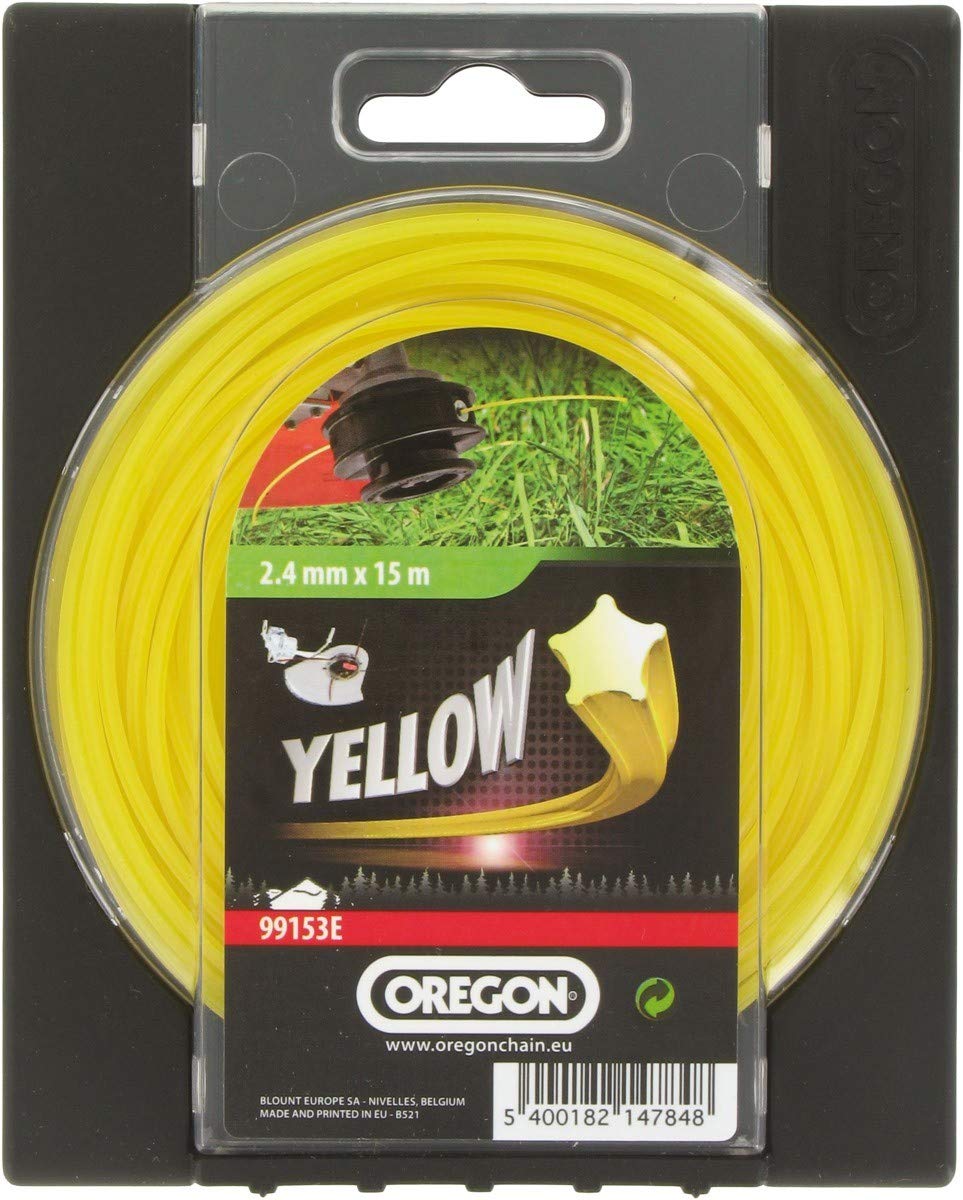 Oregon Yellow Star Line 99152E Round Trimmer Line for Low Grass with Five Cutting Edges