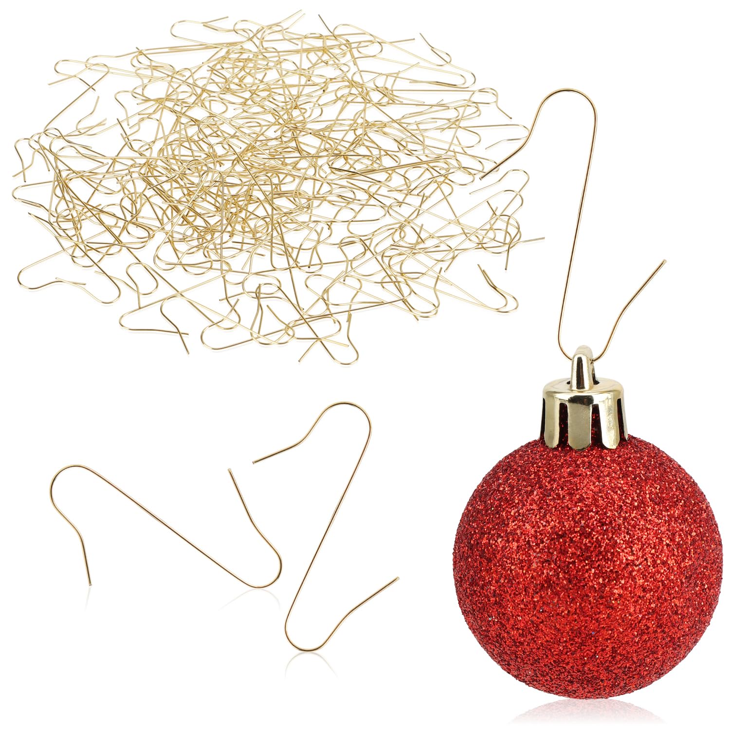 COM-FOUR® 150x hooks for Christmas tree decorations - Double hooks for Christmas tree decorations - Perfect for decorative pendants