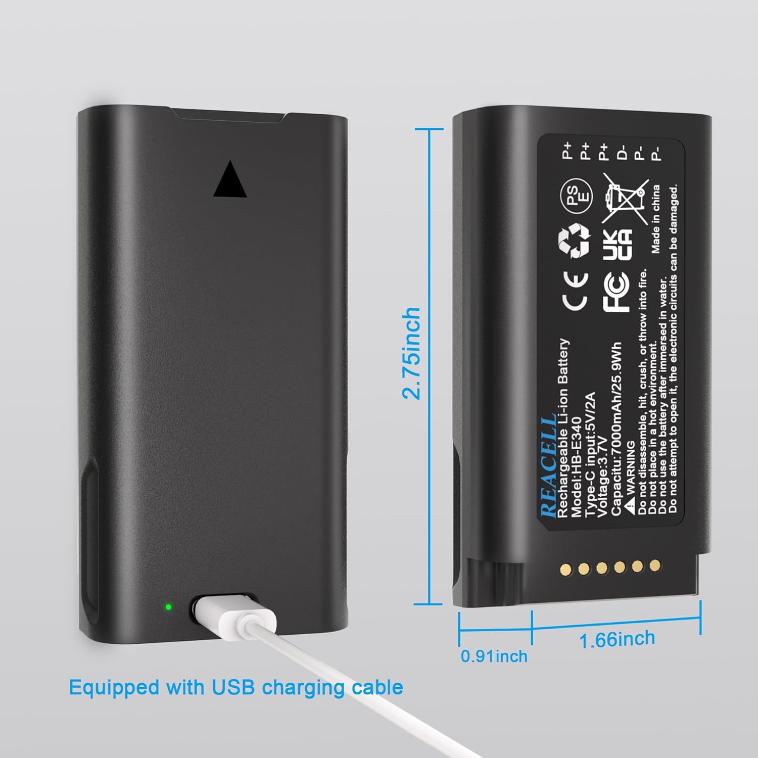 E340 Battery Compatible for eufy Video Doorbell E340, 7000mAh High Capacity Replacement Battery for E340 Video Doorbell