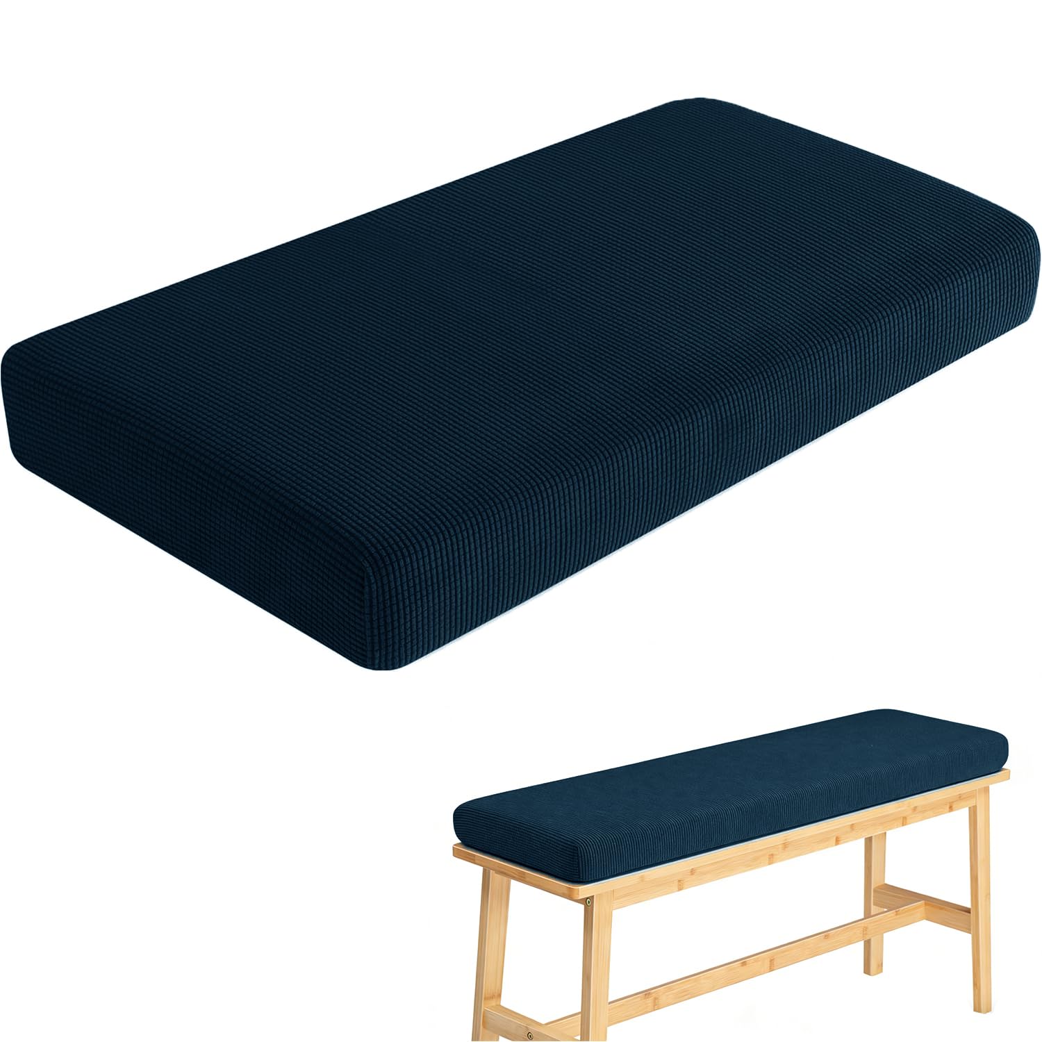 Coussin de siège en corde indigo 140x50 cm pour banquette de jardin et déco maison