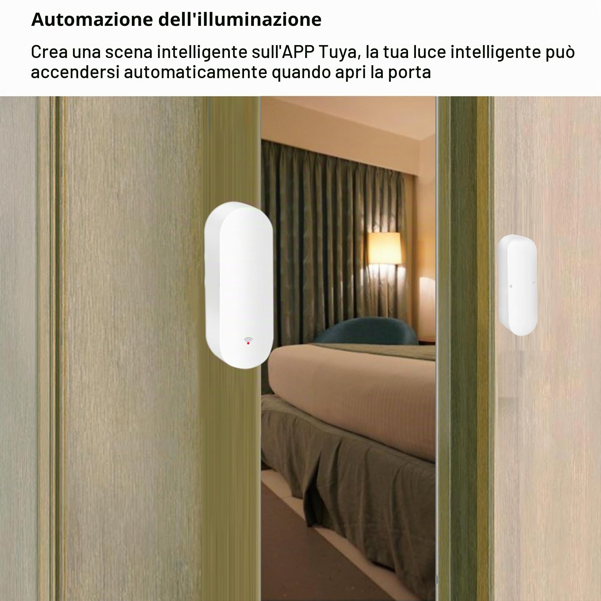 Sensore porta WiFi, Tuya Smart Door Window Sensor, sensore finestra allarme in tempo reale compatibile con Alexa Google Assistant, sensore di contatto aperto porta di sicurezza domestica (2)