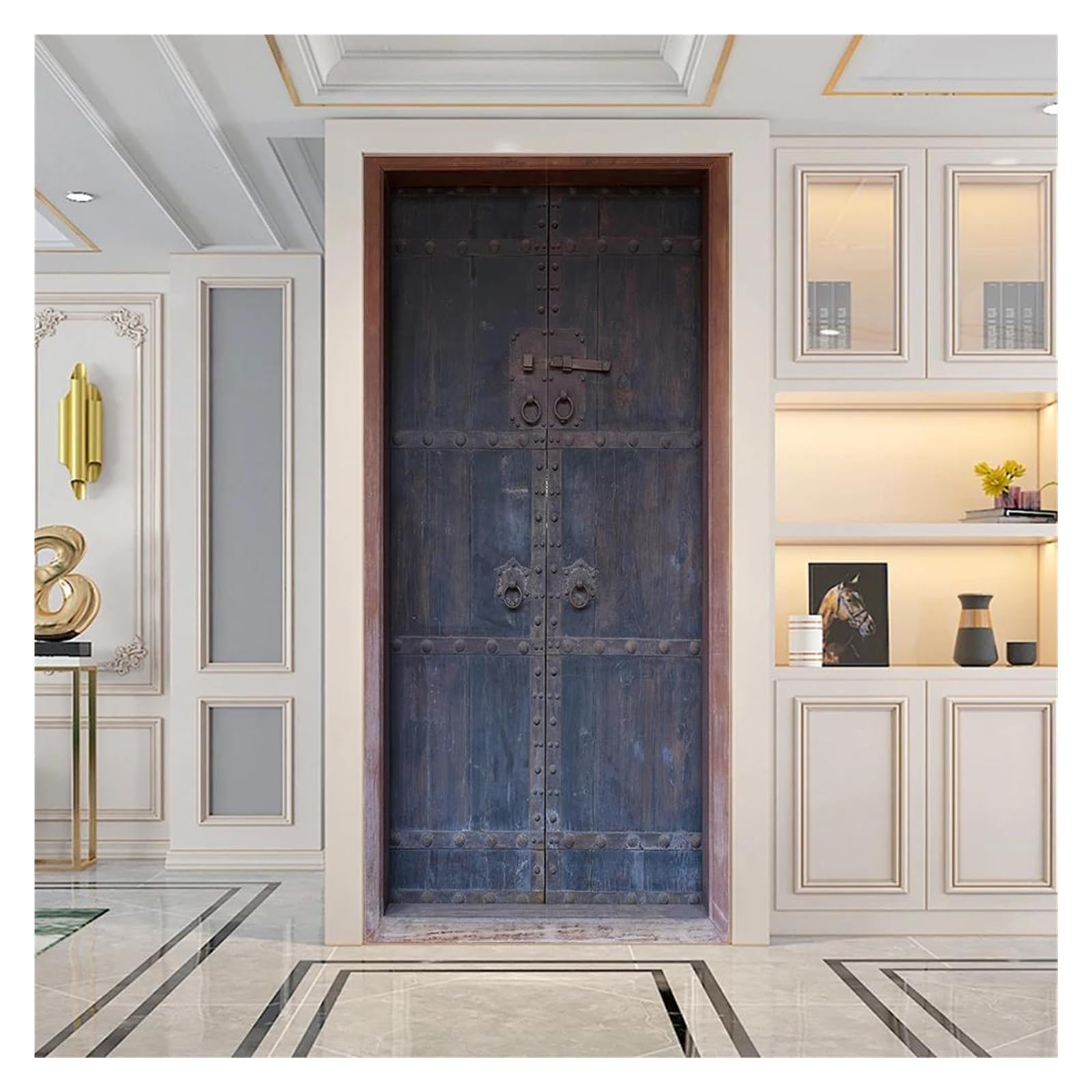 Décoration de maison : relookez vos portes avec le sticker chinois rétro 95x215cm