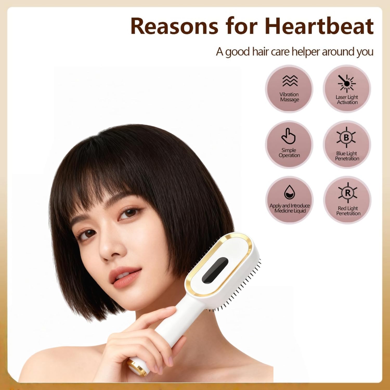 Multifunctional Massage Comb with Liquid Dispenser - Rechargeable Electric Hair Care Tool, Vibrating Scalp Massager with LED Lights for Frizz Control & Shine, Gift for Women or Man (Pink)