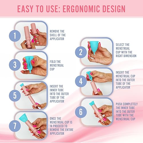 Miniatura 2 de Herramienta aplicadora de copas menstruales - Productos de higiene femenina - Copa Menstrual - Copas de período Mujeres - Fácil inserción con gel