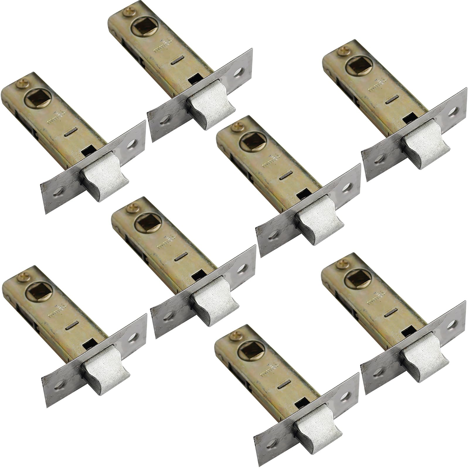 Unifizz Tubular Latch Flat 45mm Internal Door Lock Mortice Latch Polished Door Latches & Bolts for Sprung Lever Door Handles 8Pcs