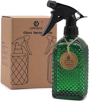 OFFIDIX Fine Mist Plant Mister,Handheld Pressure Glass Spray Bottles,Watering Can with Adjustable Nozzle for Outdoor Indoor Gardening and Cleaning Work Green