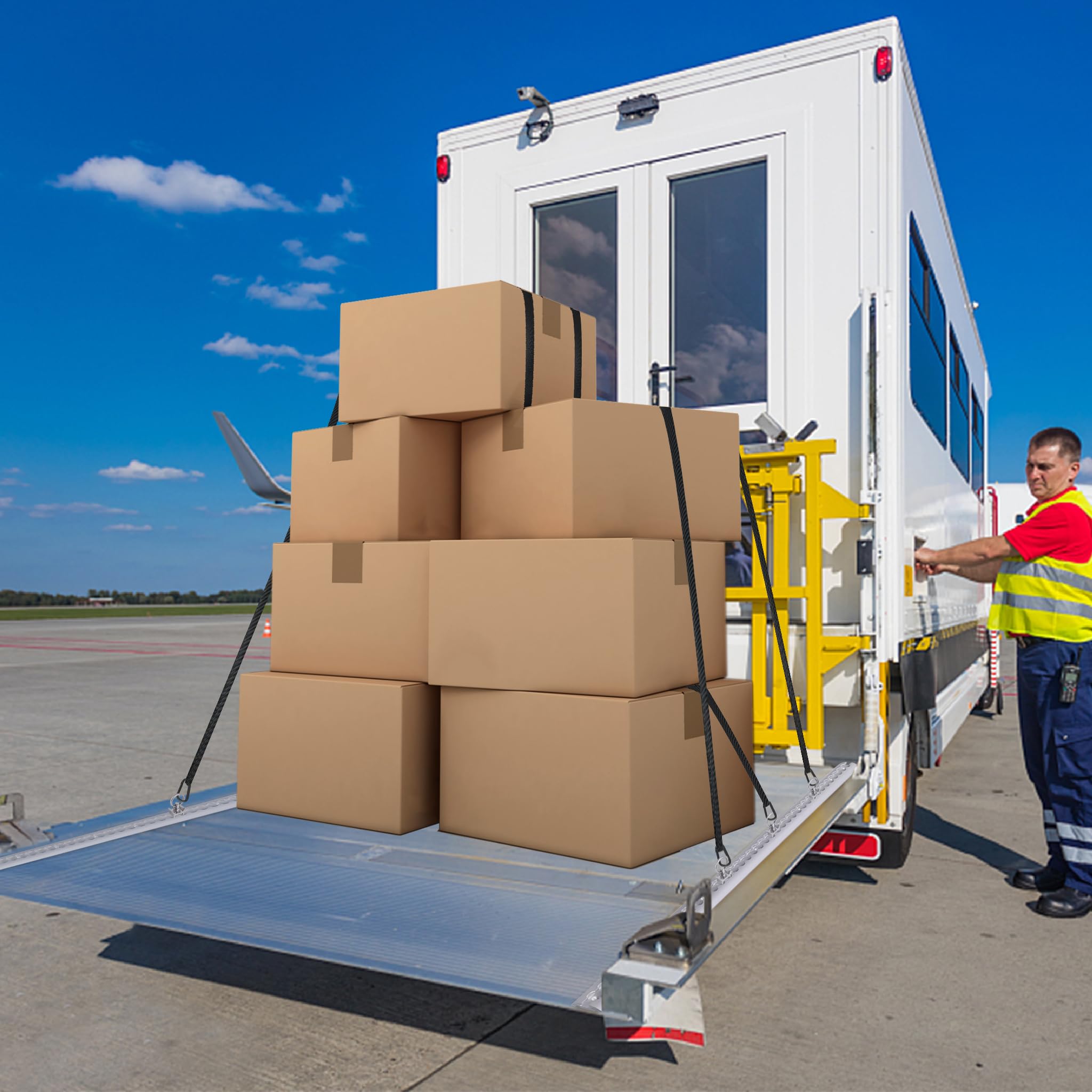 NAIZY 4 x 1m Airlineschiene Set Aluschiene mit 10 Zurrösen, Kederschiene Set inkl. M6 Bohrungen, Schraubfitting Airlineschiene Ladungssicherung für LKWs und Wohnmobile