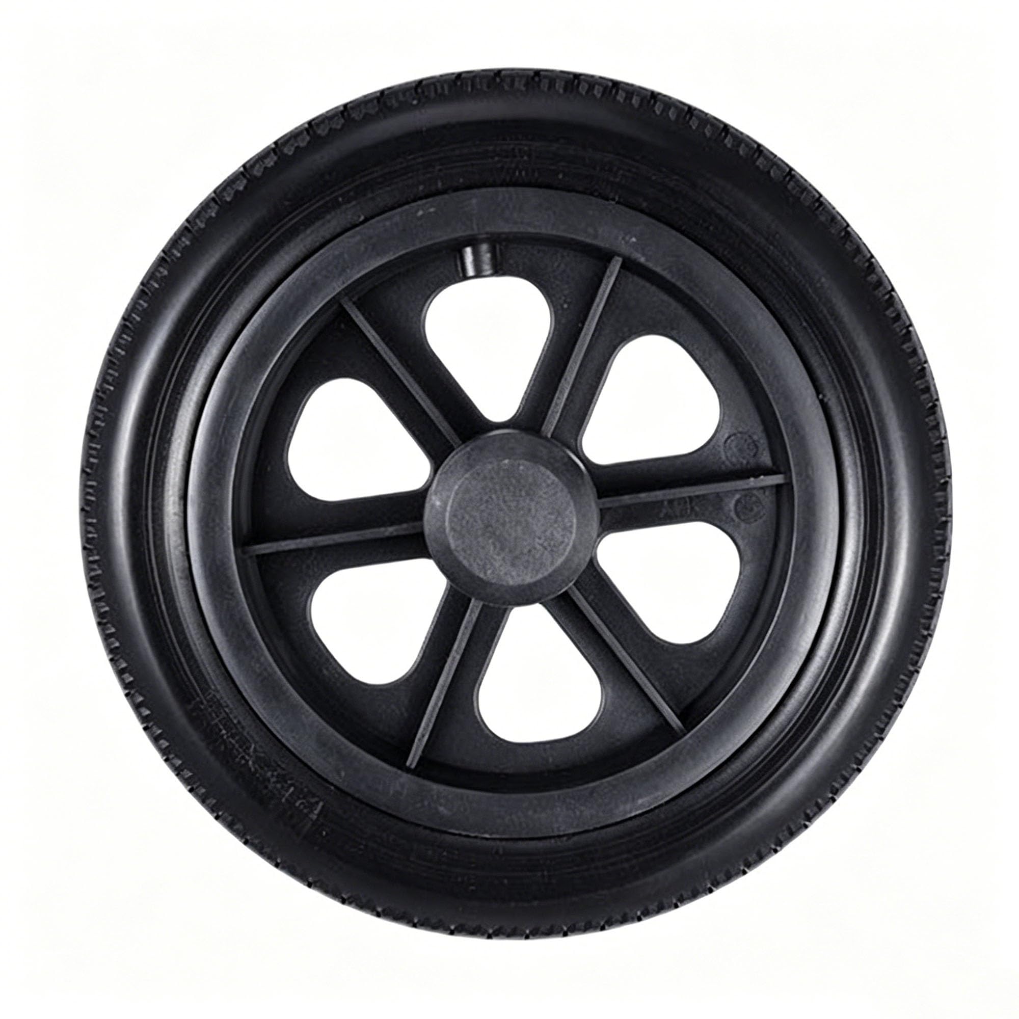 Genterun Black Manual Wheelchair Rear Wheel, Solid Airless Tire(Black)