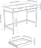 IKEA Alex Desk, 100x48 cm, White Stained/Oak Effect