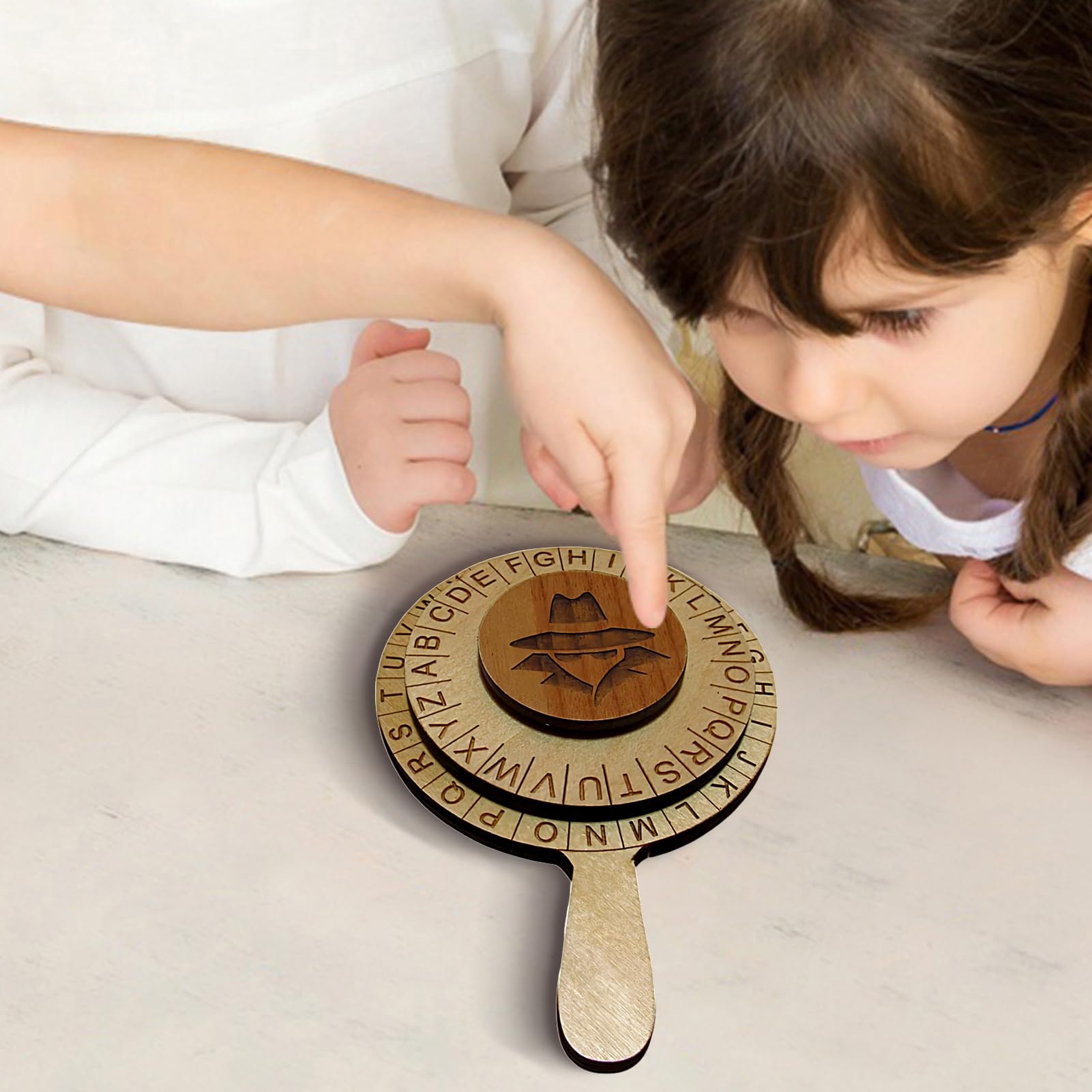 Caesar Cipher Wheel Puzzle - Cifre Wheel Puzzle | Decrittazione | Anello in due pezzi per notizie segrete Spy Giochi Escape Room Prop Creativo Per Bambini Adulti Puzzle Natale Festa