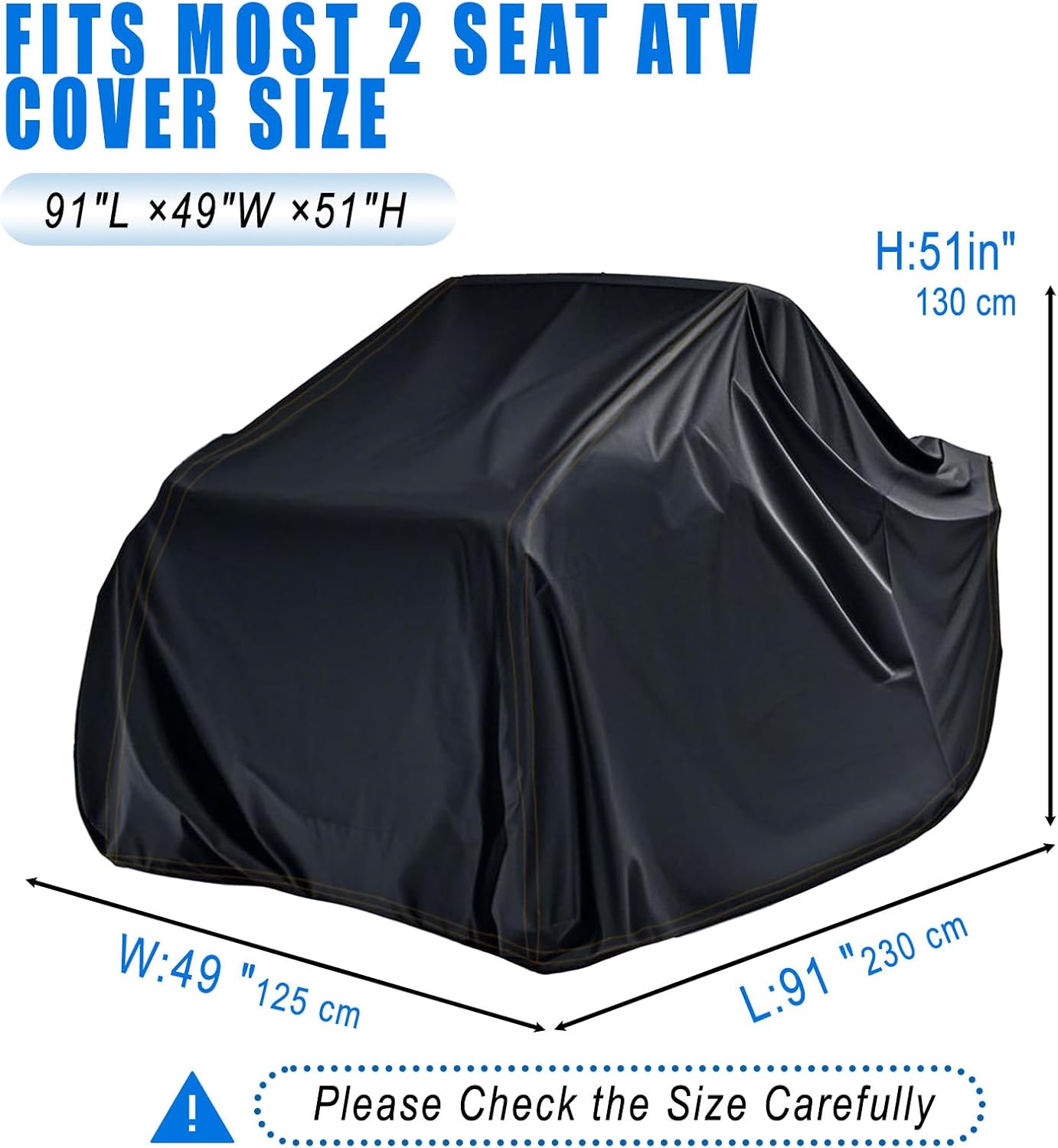 Universal XL ATV Cover, Large 4 Wheeler Quad Covers 91'' fit for Polaris Sportsman 570,Honda Foreman FourTrax,Cforce 600,Can am Outlander 500 570 Outdoor All Weather Waterproof Heavy Duty