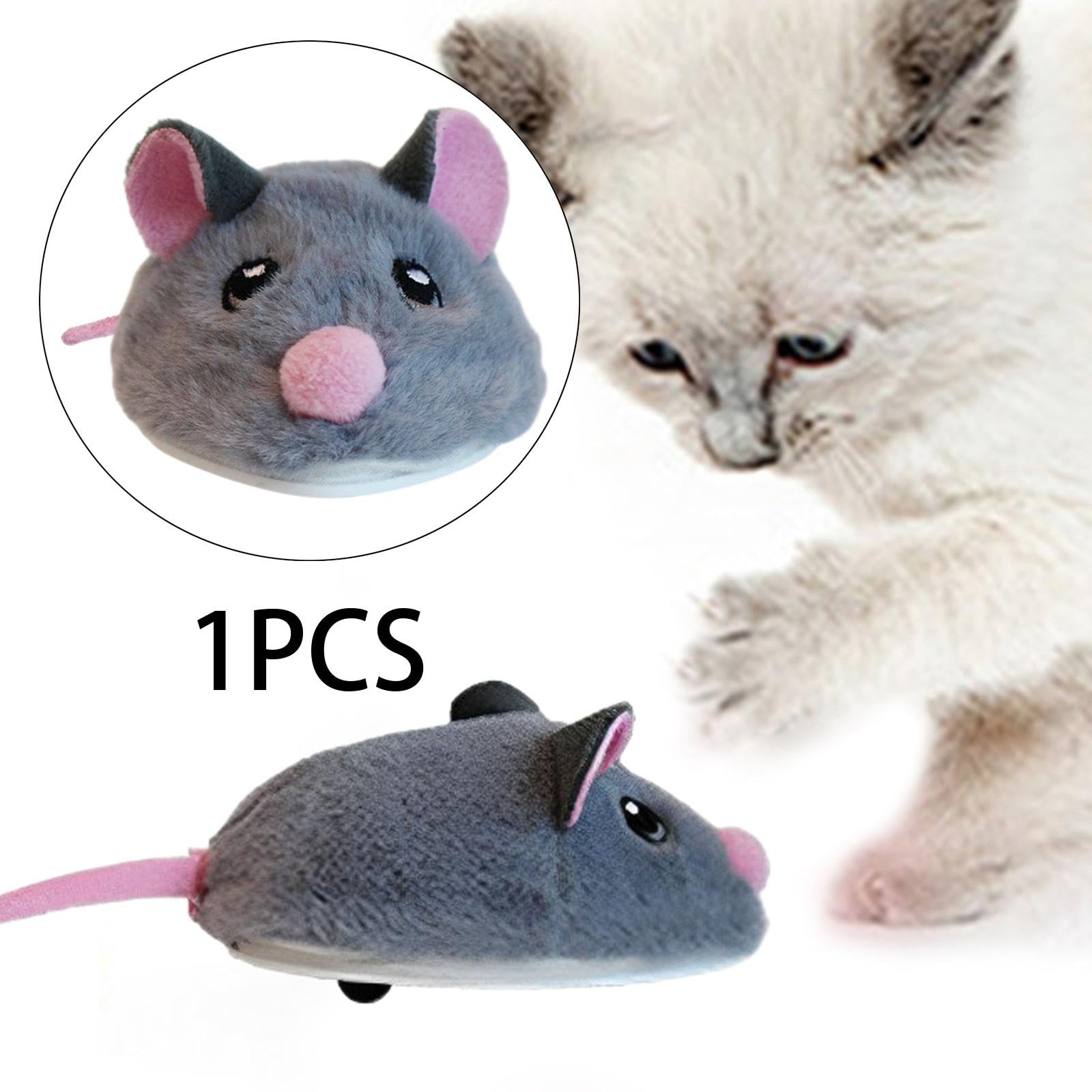 Lot de 5 souris électriques interactives pour chats d'intérieur Gris