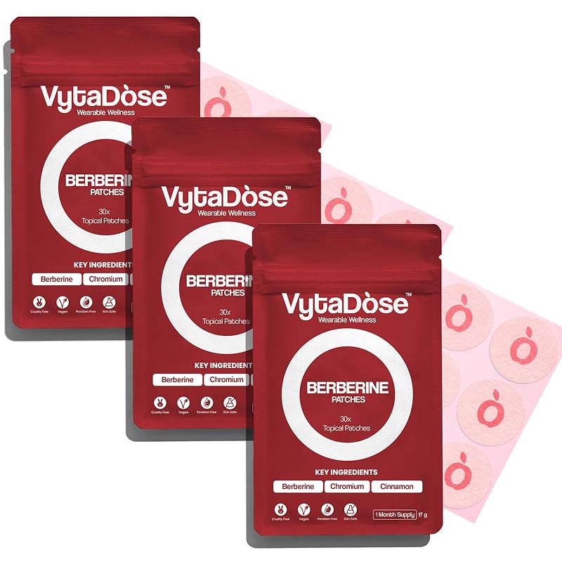 Vytadose Adesivos de Berberina com Chá-verde e Canela, 90 adesivos